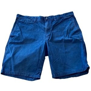 Banana Republic Mens 35 Navy Blue Aiden Shorts 9.5" Chino Twill Cotton Flat Fron